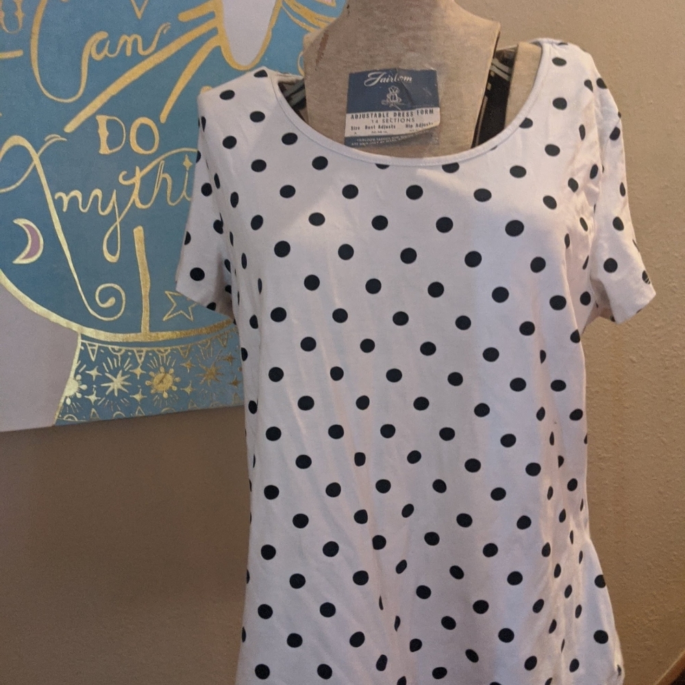 New Black & White Polka Dot Top